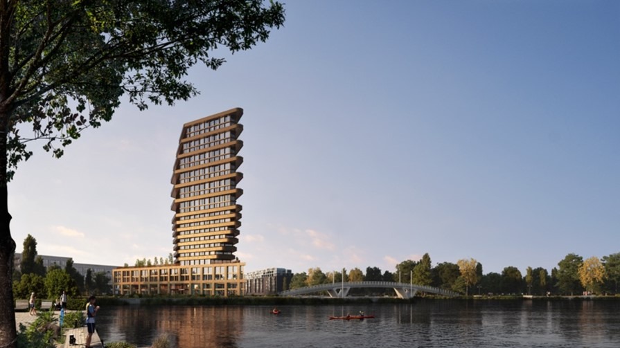 Nouvelle tour résidentielle Elements le long de l'Amstel